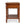 Bamboo side table with a shelf on a white background