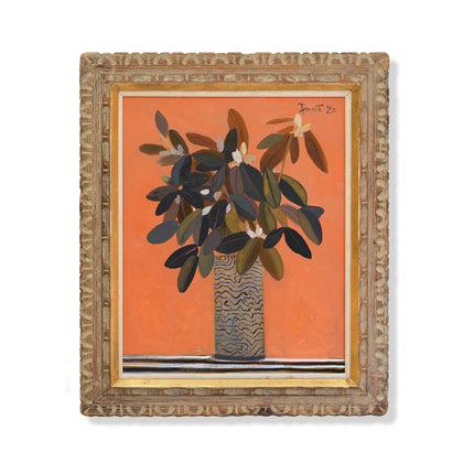 Rhododendron on Orange by John Funt, 2020 (39" x 33")