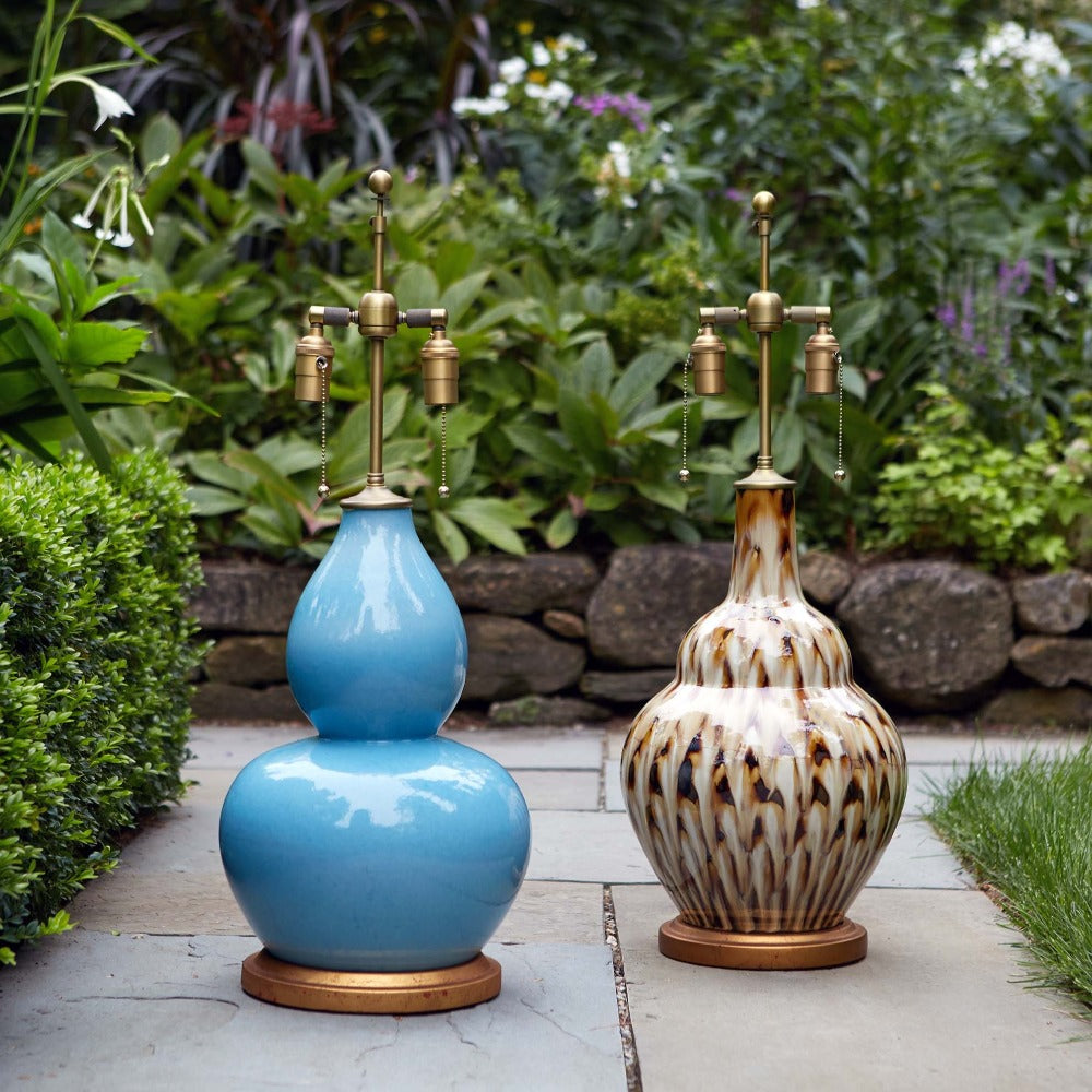 Pheasant Feather Glazed Ceramic Lamp (Brown) – Bunny Williams Home