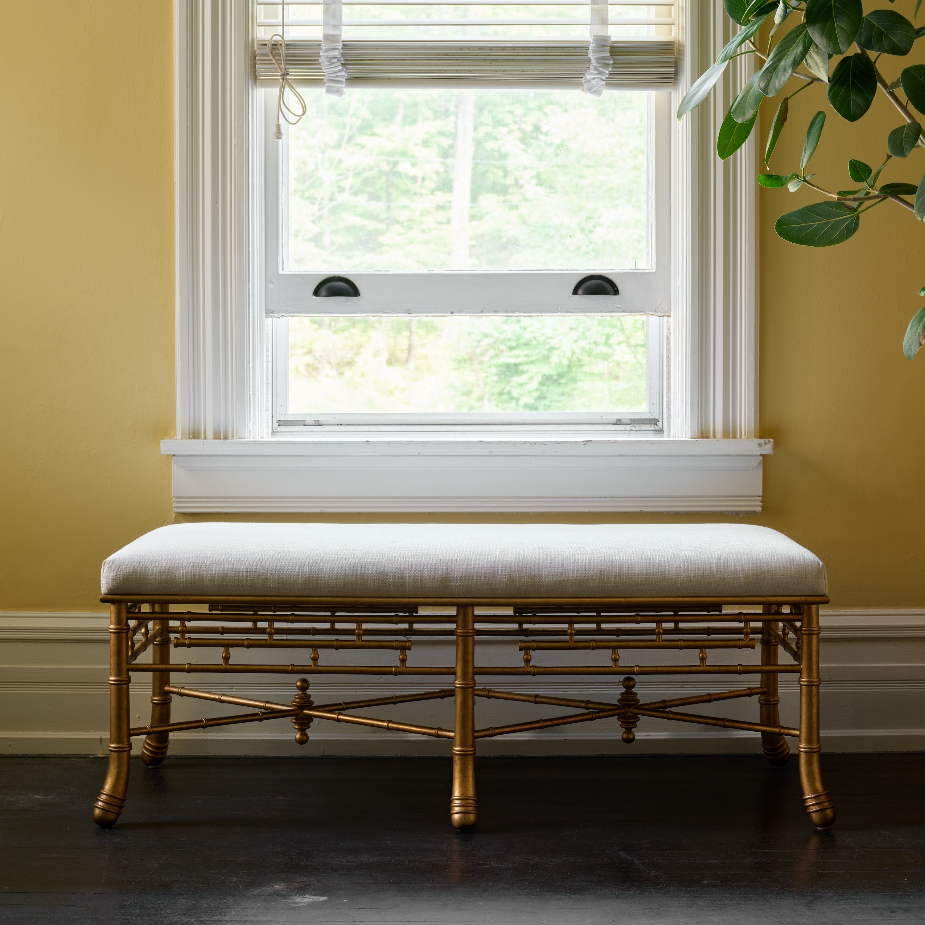 Gilt Bamboo Bench (Ready-to-Ship)