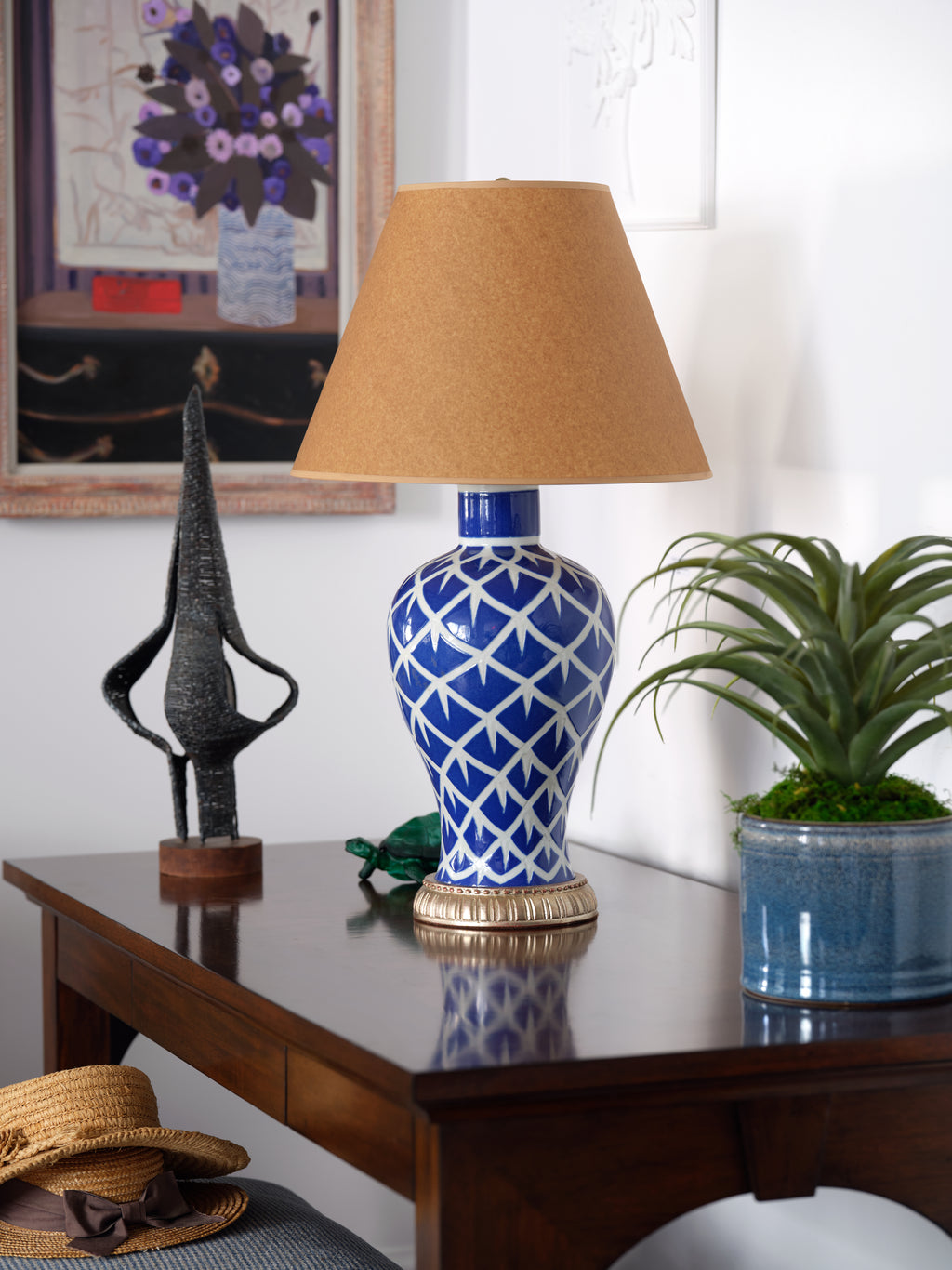 chicken feather lamp (blue)