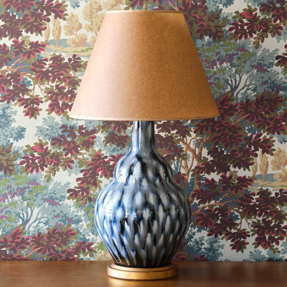 Pheasant Feather Glazed Ceramic Lamp (Blue) – Bunny Williams Home