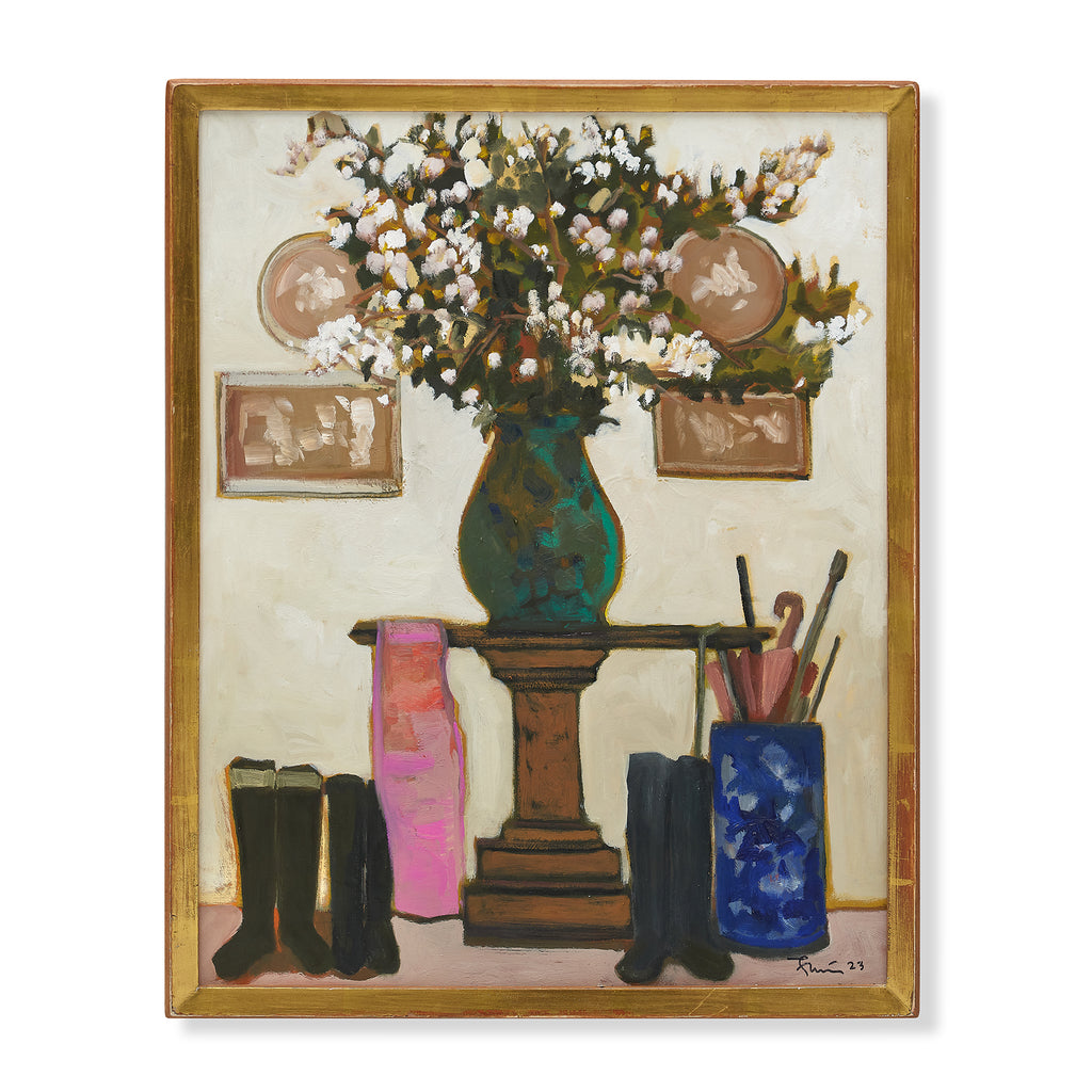 crabapple in the entrance hall by john funt, 2022 (22" x 17.5")