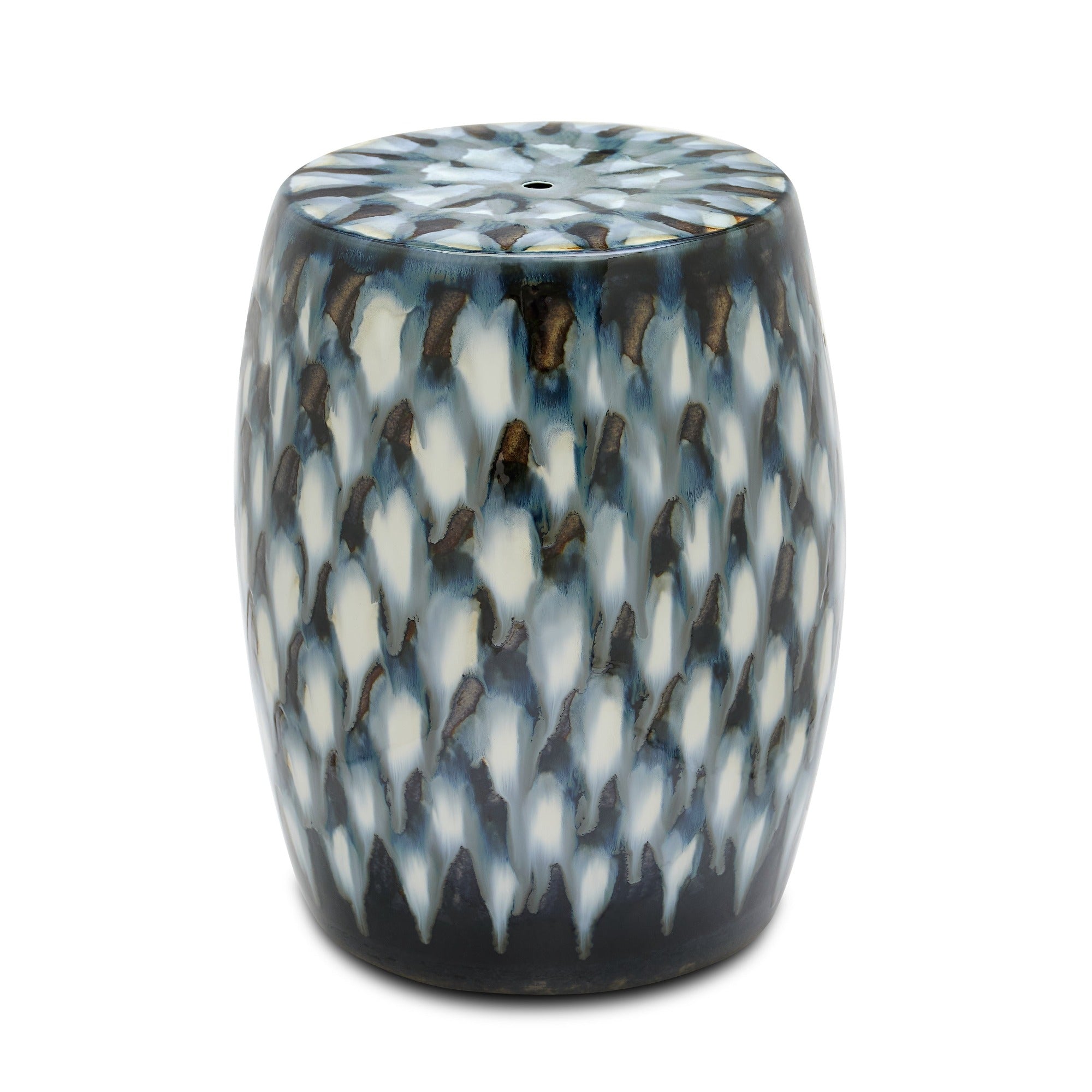 Pheasant Feather Garden Stool (Blue)