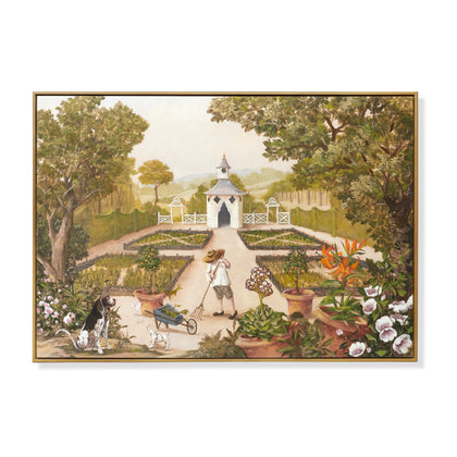 Afternoon in the Garden (Linen Canvas with Hand-Painting)