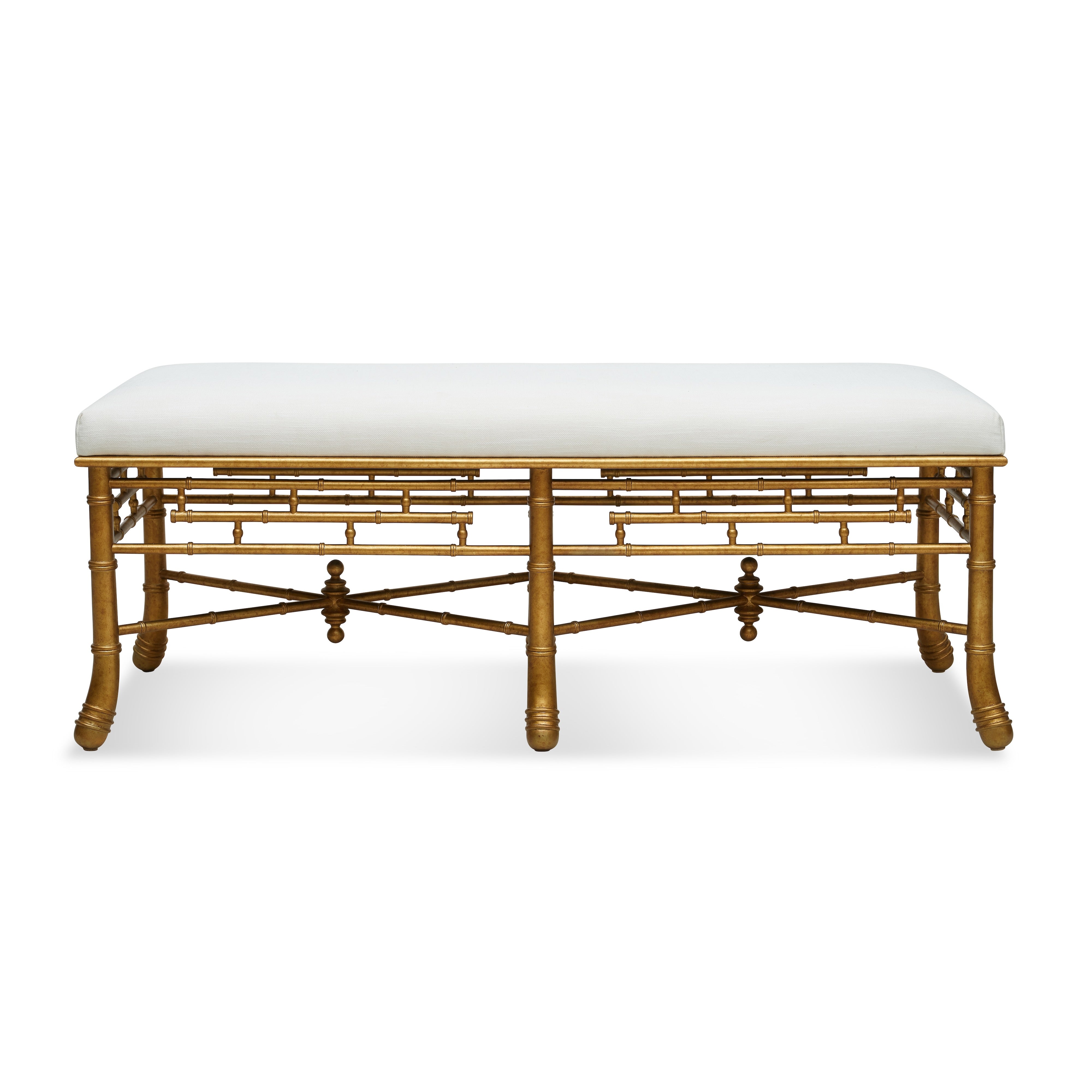 Gilt Bamboo Bench (Ready-to-Ship)