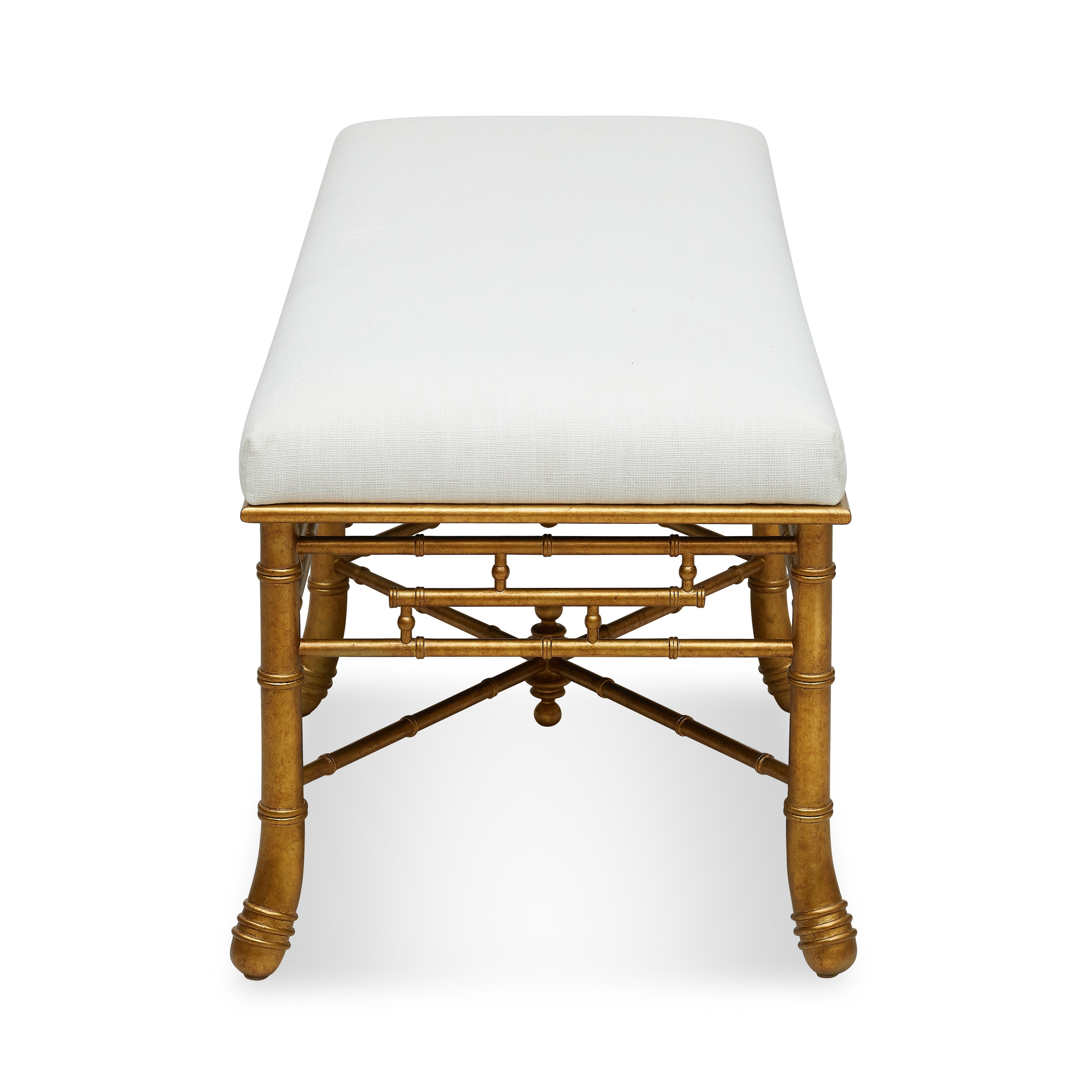 Gilt Bamboo Bench (Ready-to-Ship)