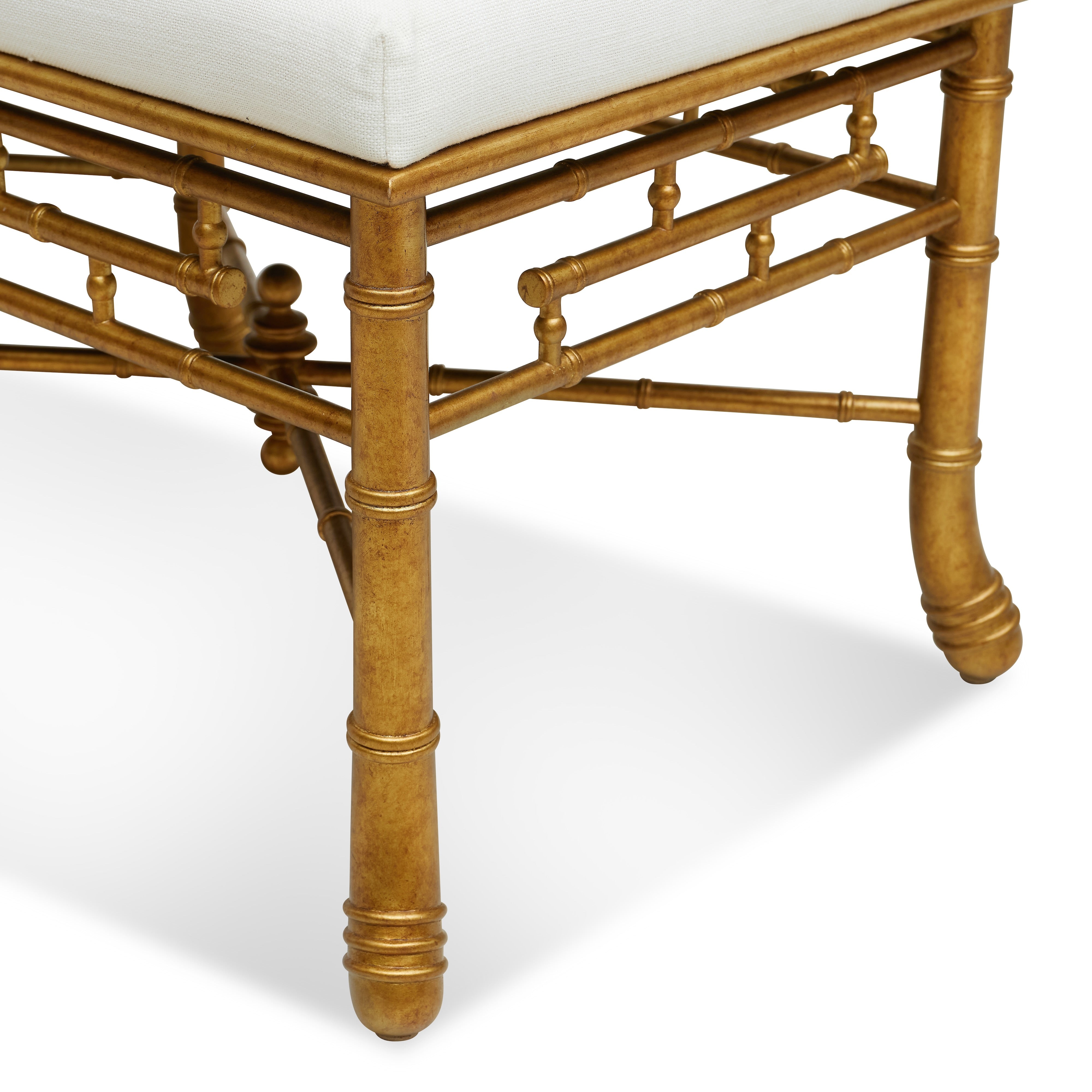Gilt Bamboo Bench (Ready-to-Ship)