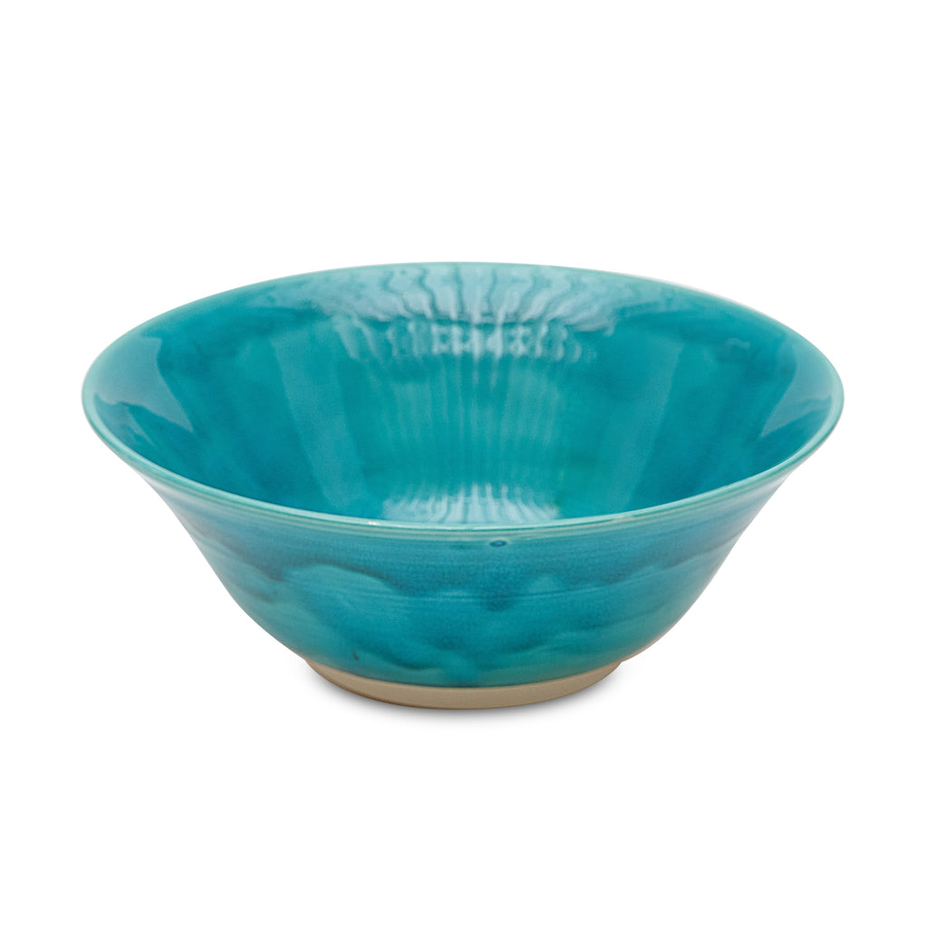 12 inch turquoise flare bowl by matin malikzada for bunny williams home