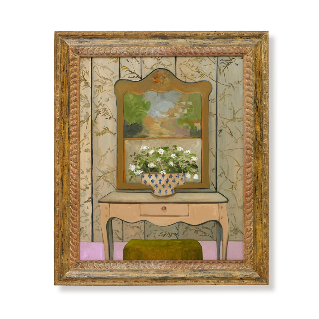 flowers before a trumeau by john funt, 2024 (40" x 34")