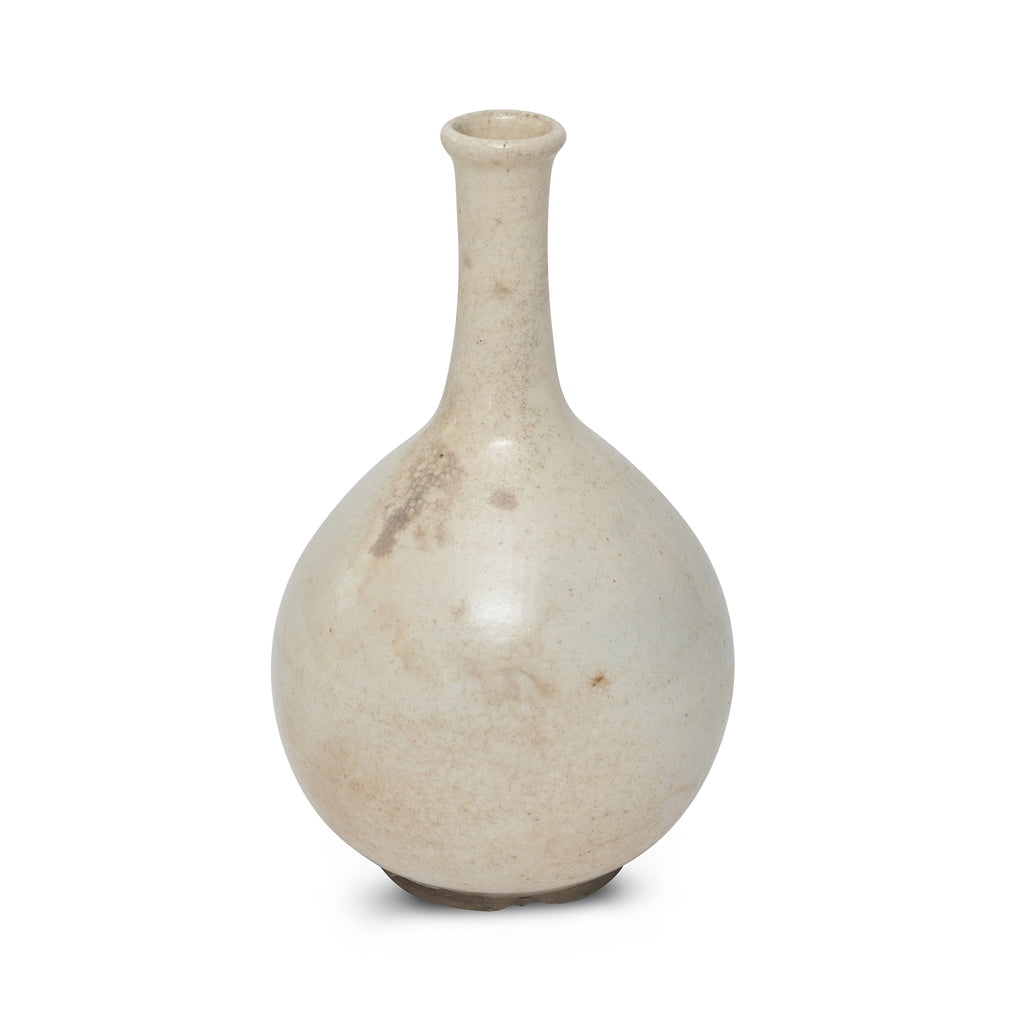 early 20th century asian cream glazed bottle