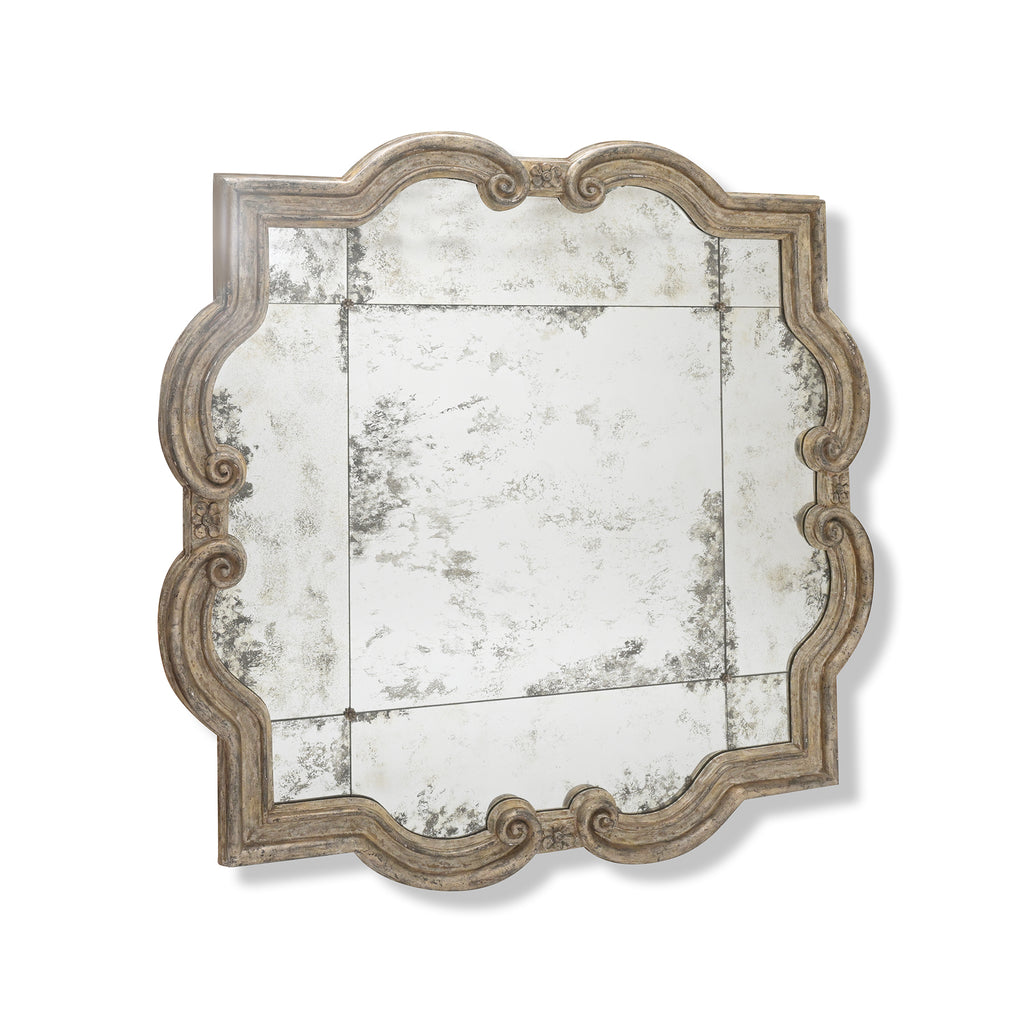 large silver gilded mirror, 65" x 65"