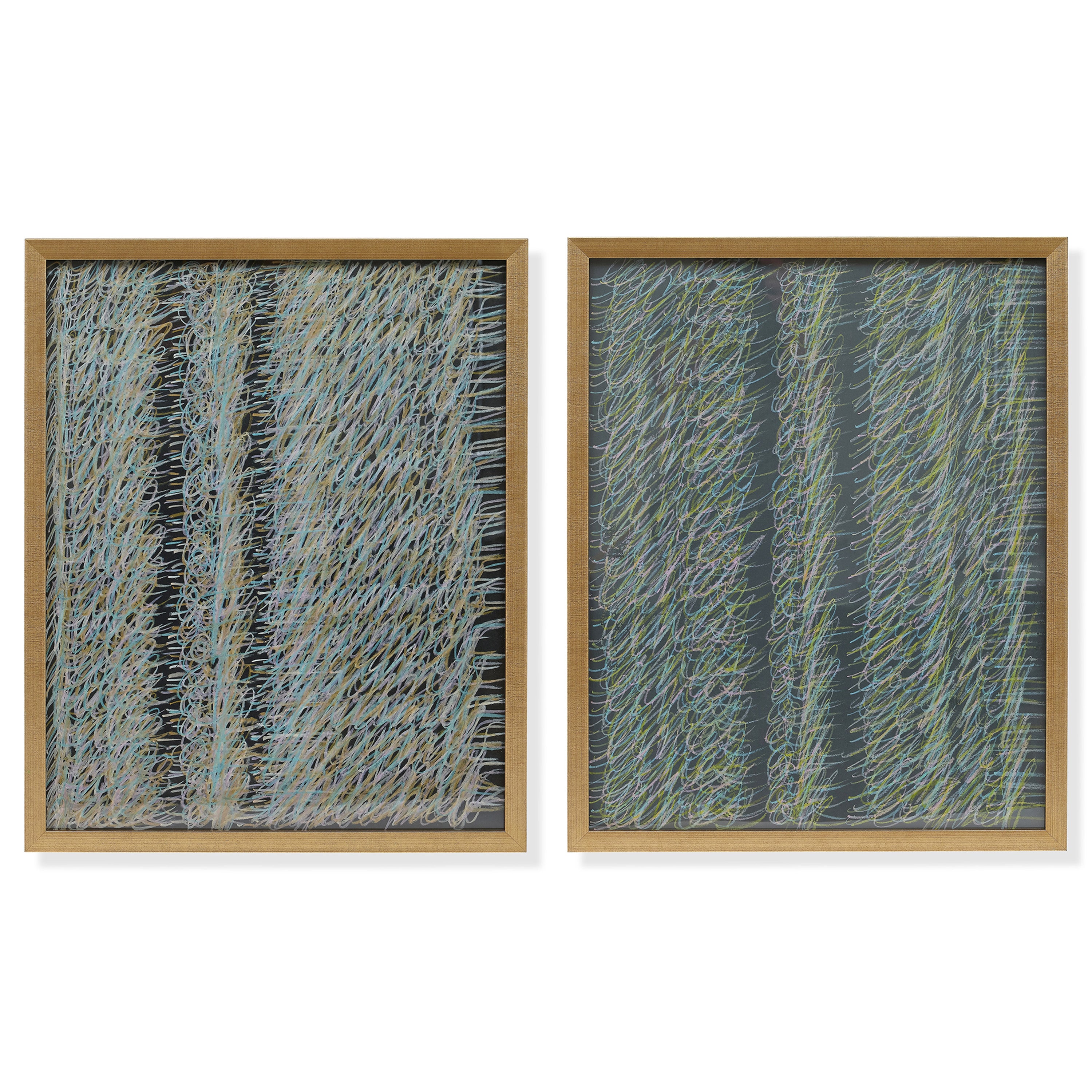Chalk Pastel Drawings by Nick Vaccaro (Pair)