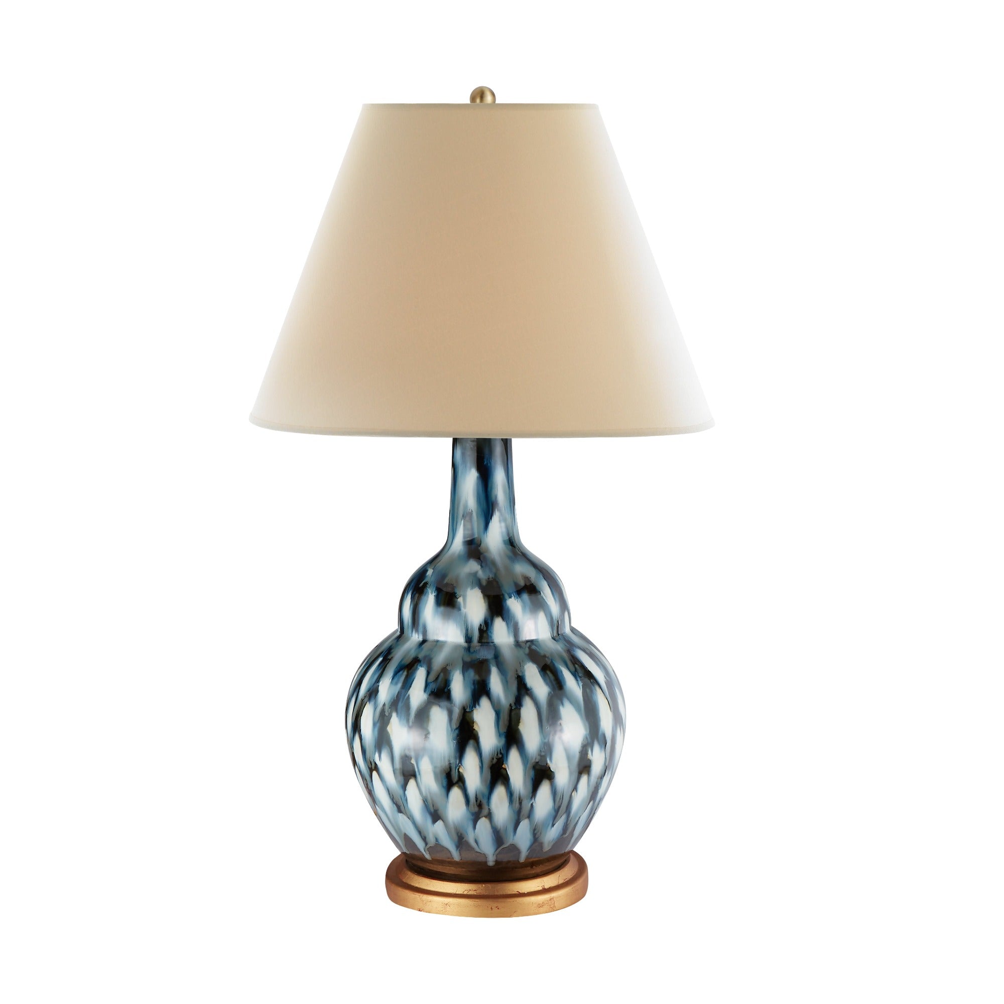 Pheasant Feather Glazed Ceramic Lamp (Blue) – Bunny Williams Home