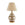 Brown Pheasant Feather ceramic lamp with gold base by Bunny Williams Home