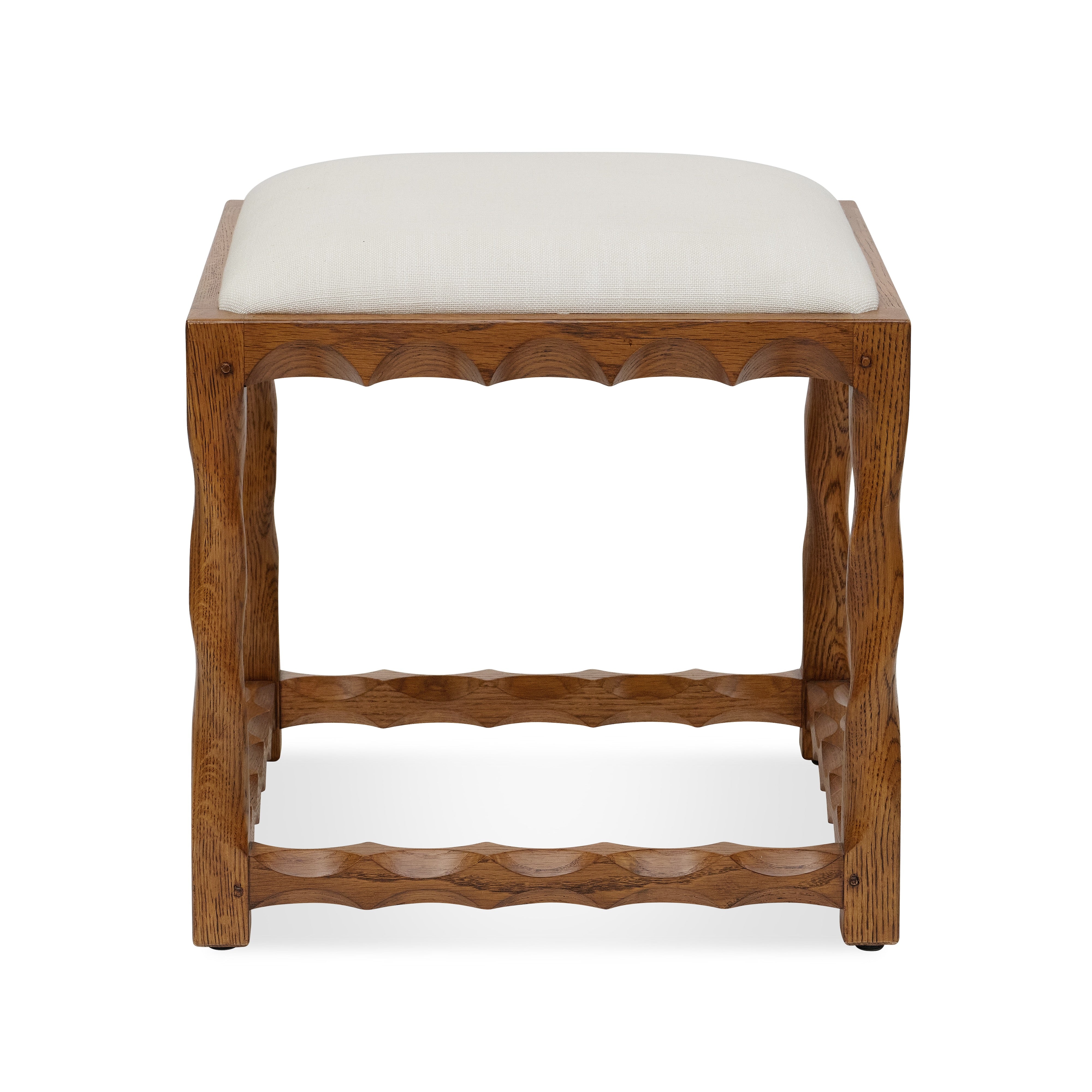 craftman stool！ホワイトオーク新品未使用。。 Scallop Upholstered Stool – Bunny Williams Home