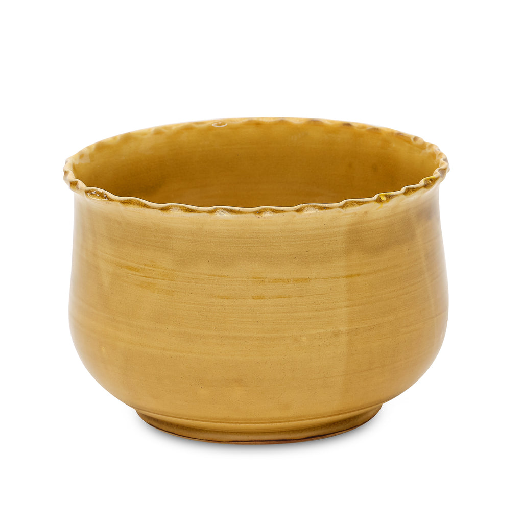 gold scalloped edge cachepot by matin malikzada for bunny williams home