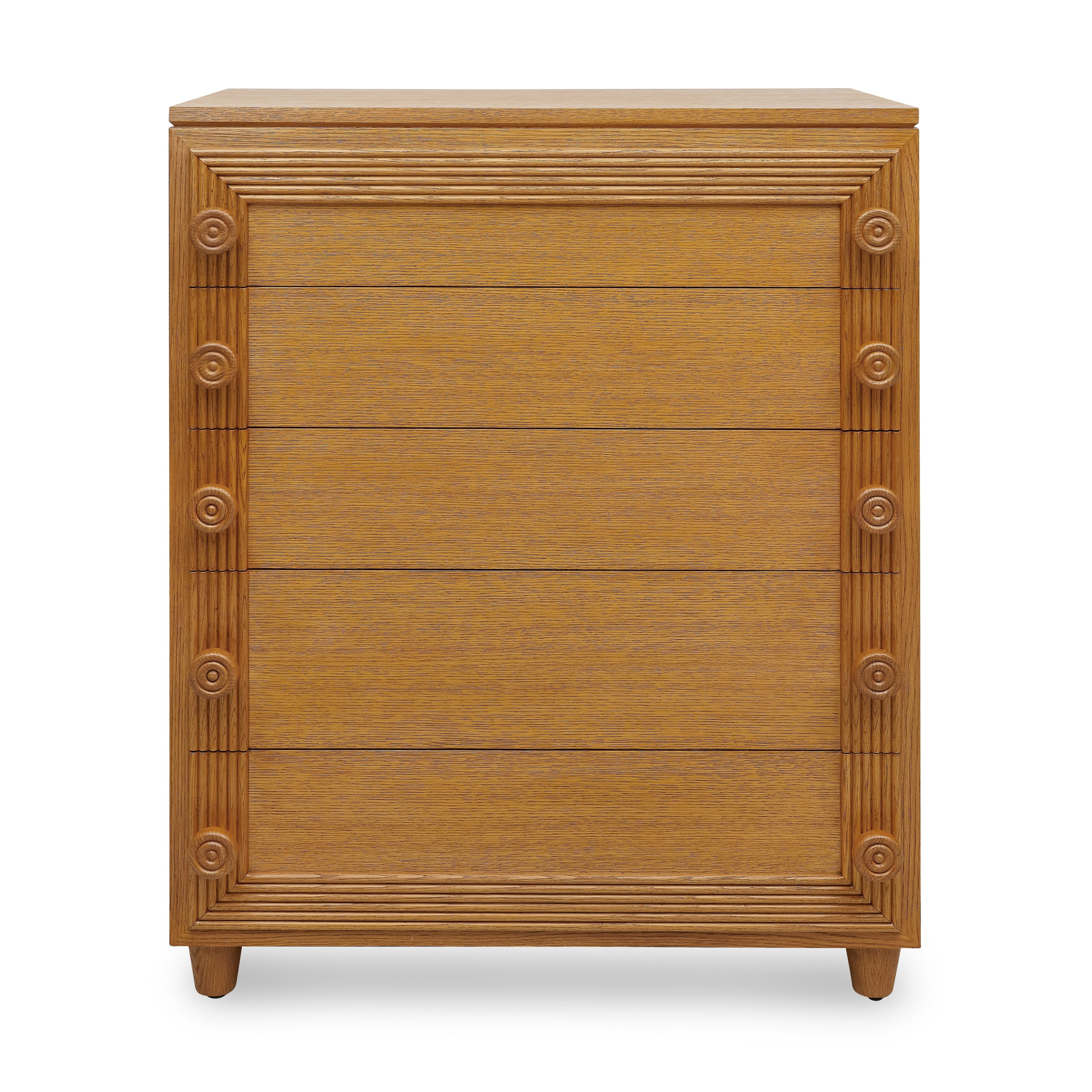 Button-Down High Oak Chest (46"H)