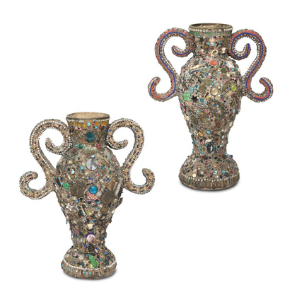 Folk Art Memory Vases (Pair)