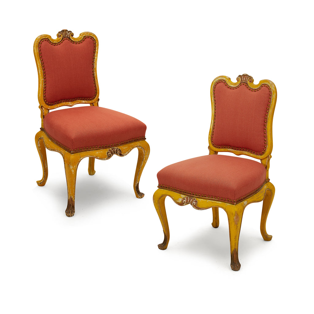 unusual italian painted side chairs (pair)