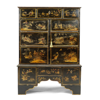 19th Century English Japanned Cabinet
