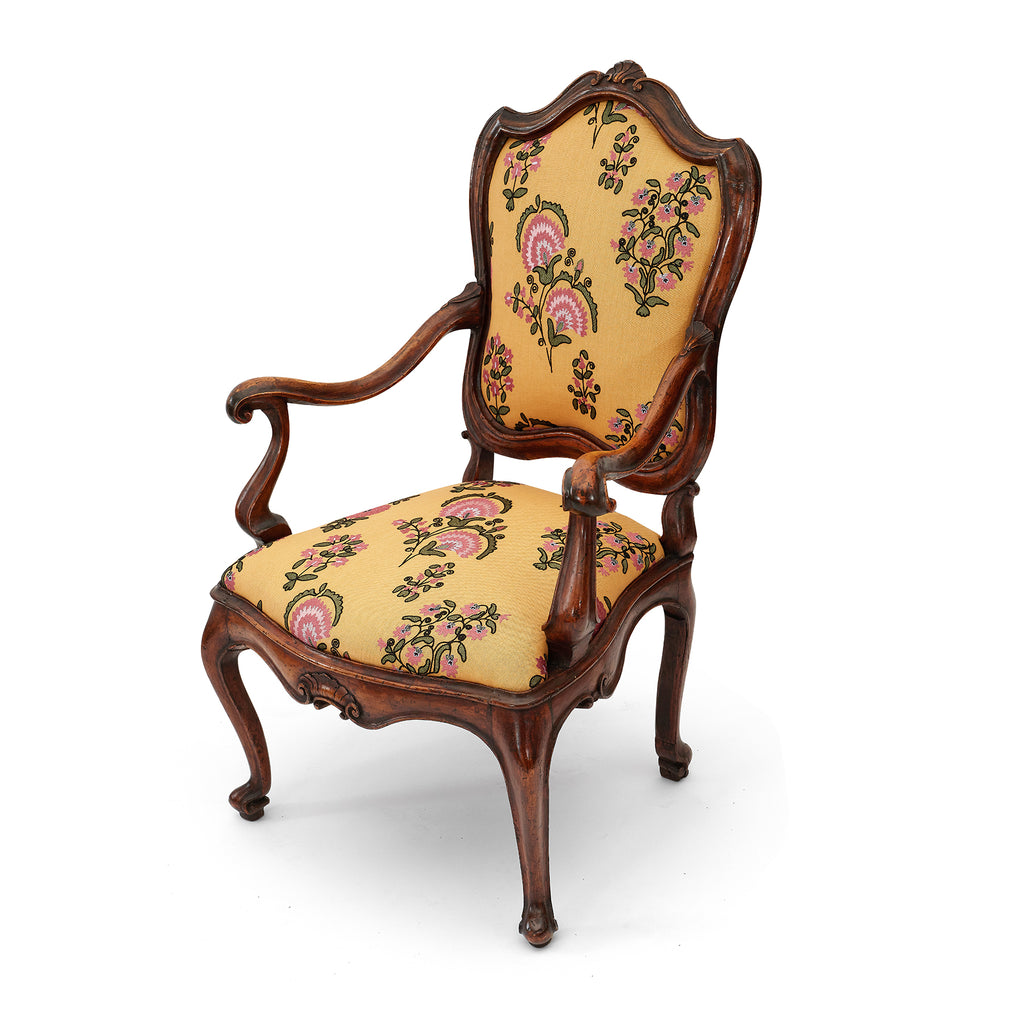 venetian style open armchairs (pair)