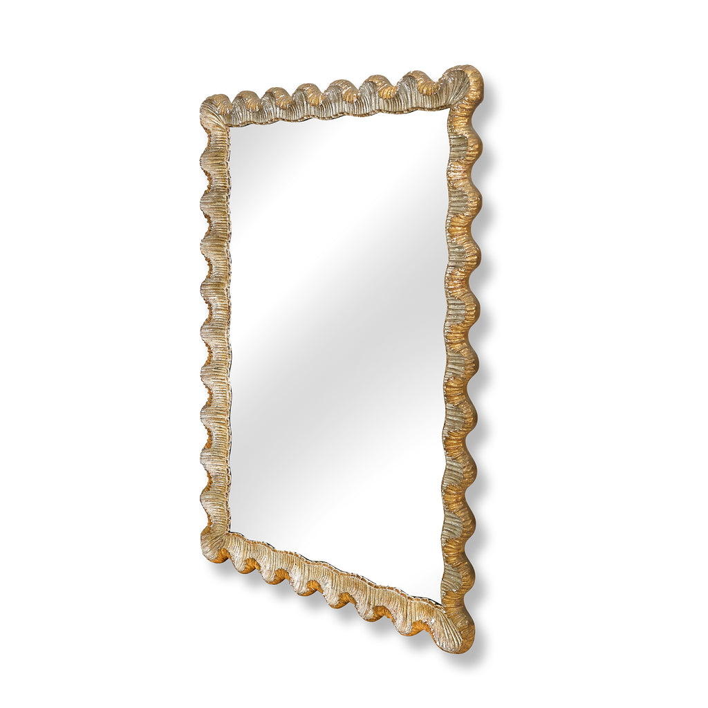 italian scallop frame mirror, 36" x 52"