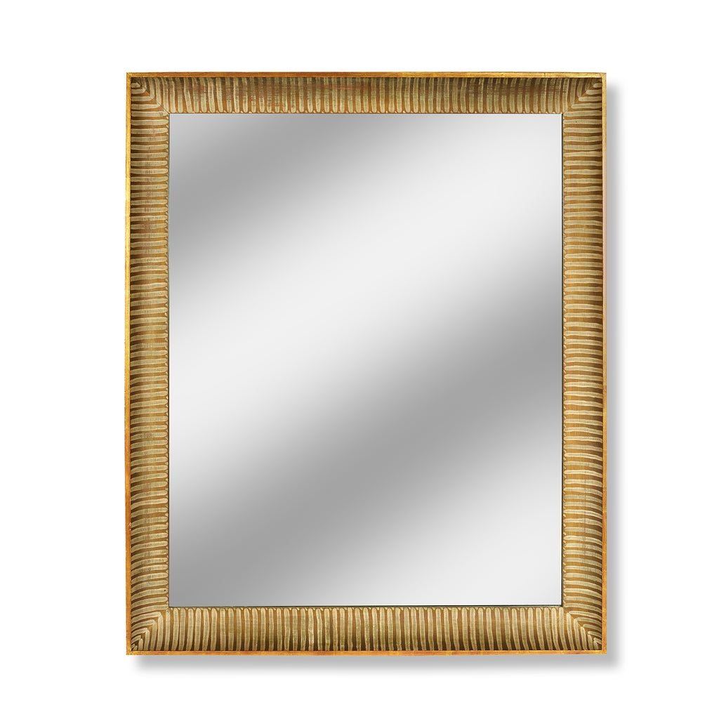 faux-painted fluted frame mirror, 42" x 50"