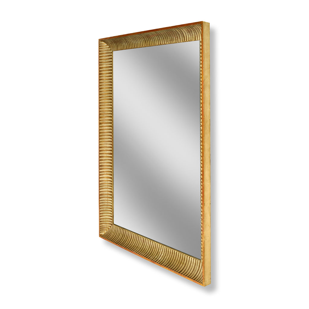 faux-painted fluted frame mirror, 42" x 50"