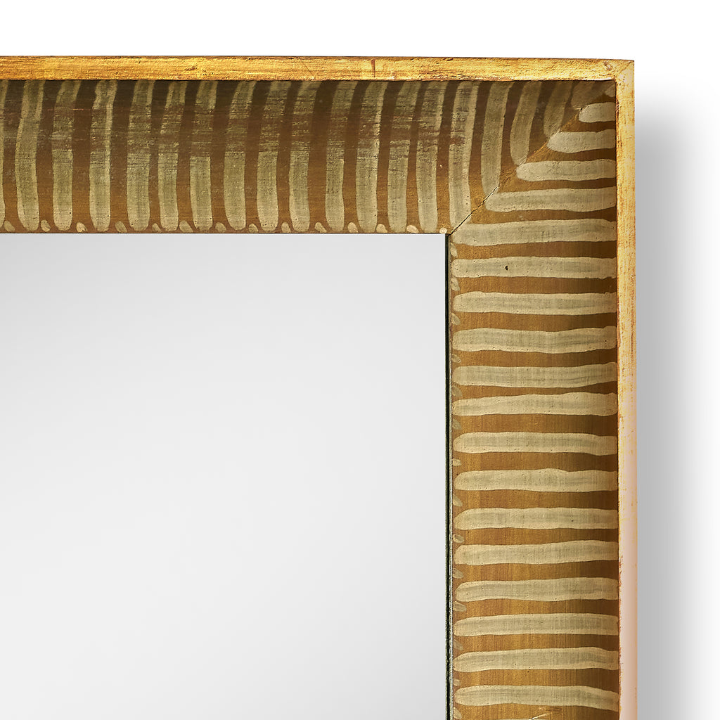 faux-painted fluted frame mirror, 42" x 50"