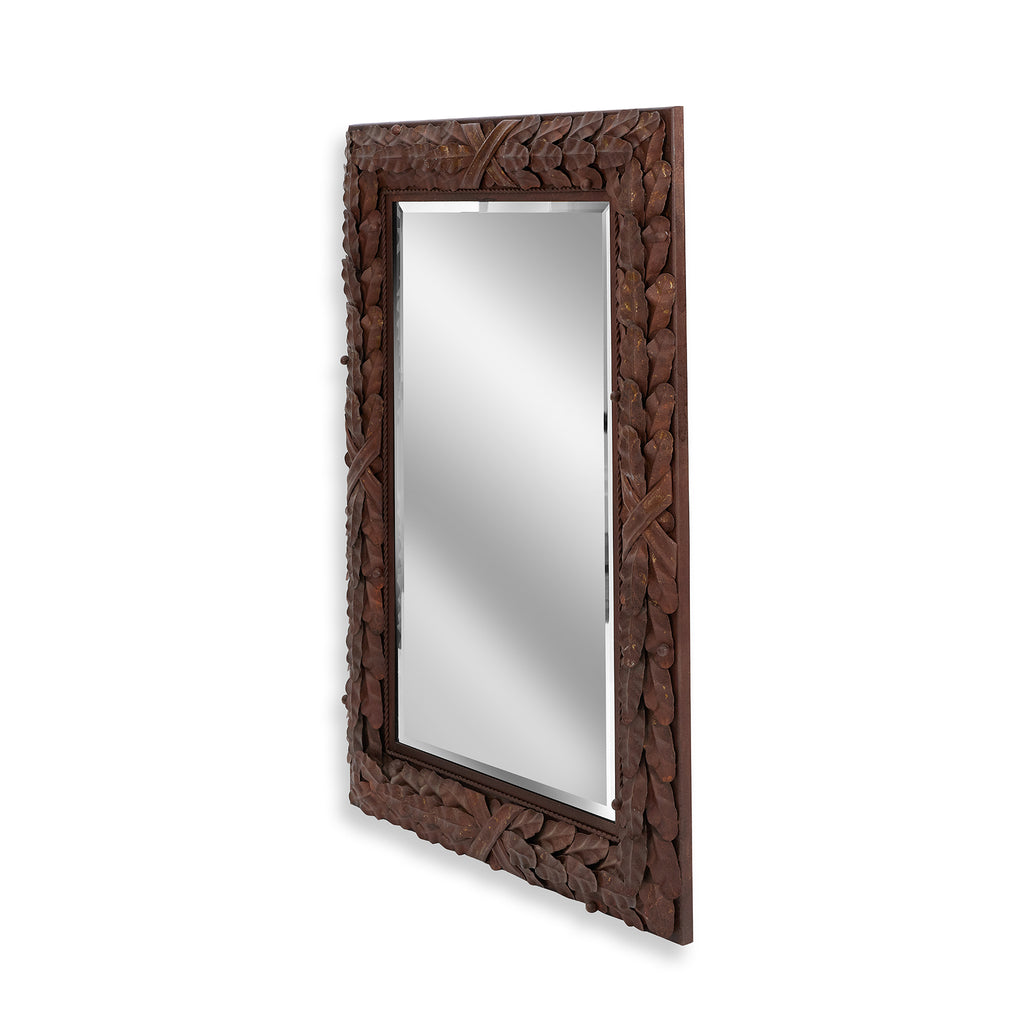 labarge style metal leaf frame mirror, 28" x 39"