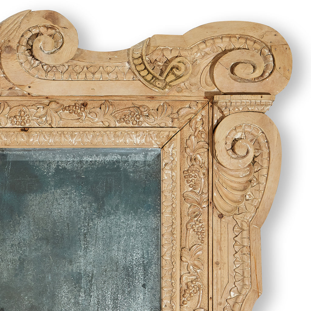 large english baroque style pine frame mirror