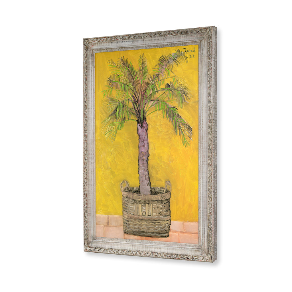 palm on yellow by john funt, 2022 (41" x 29")