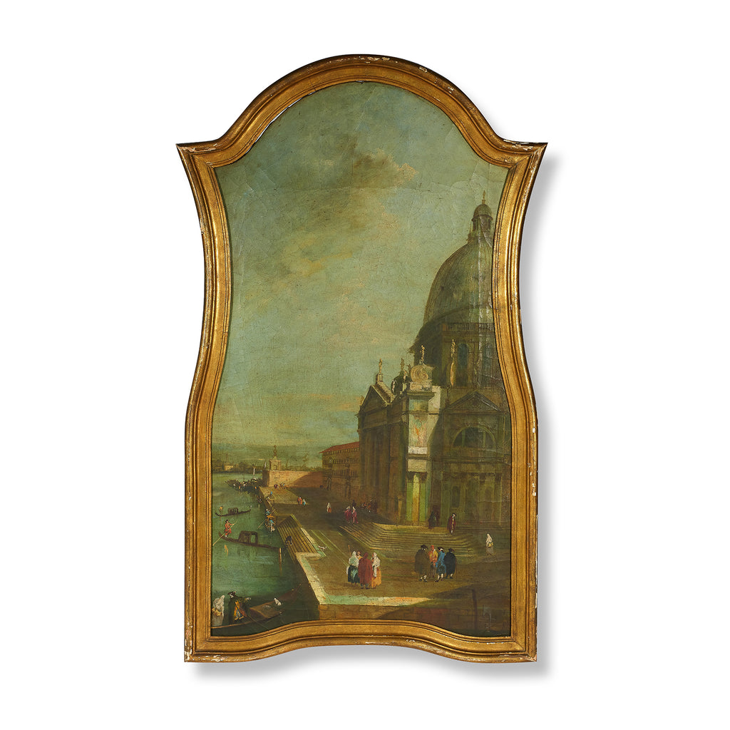 italian oil painting in giltwood frame (28" x 48")