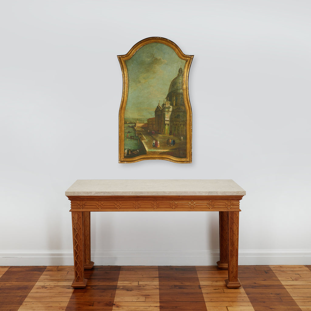 italian oil painting in giltwood frame (28" x 48")