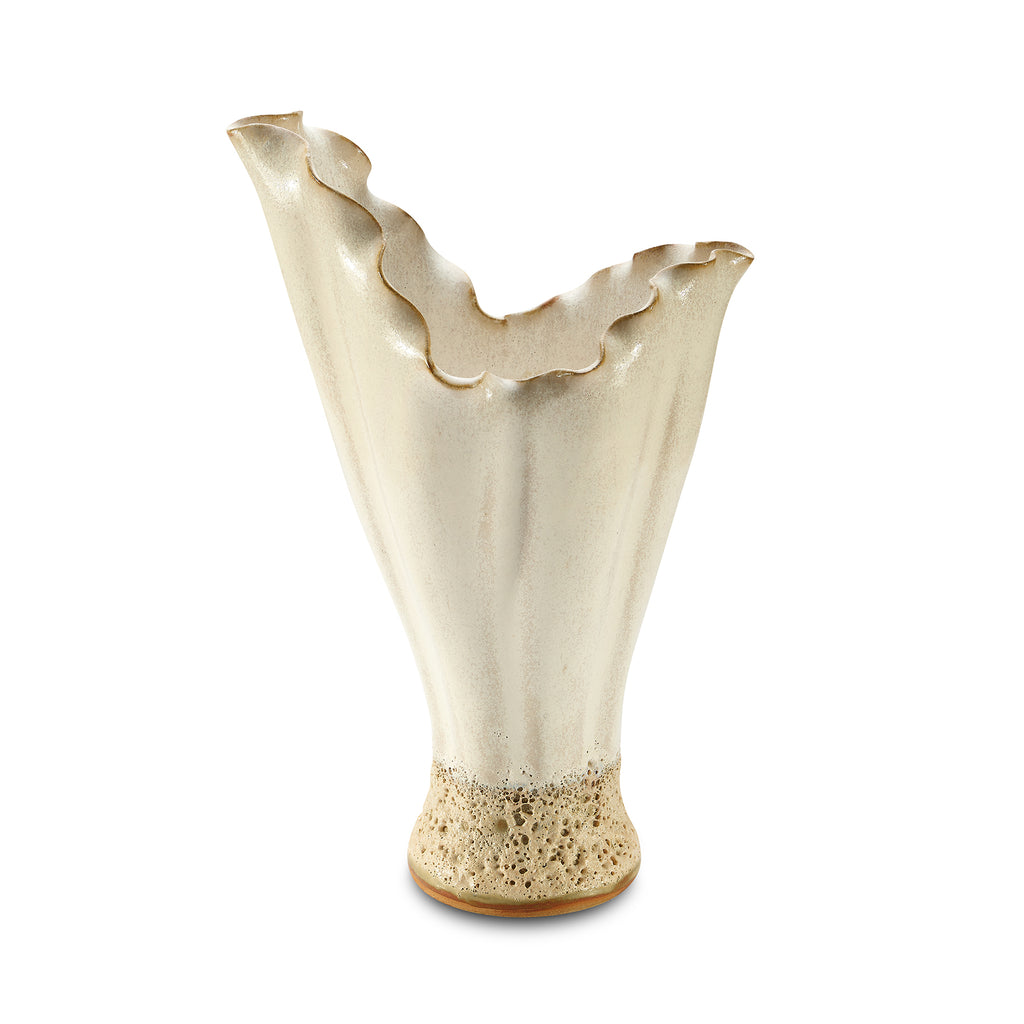 asymmetrical ceramic sea form vases (pair)